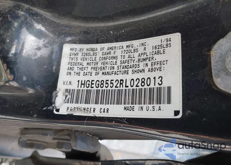 1994 Honda Civic Lx из США, поврежденный, VIN 1HGEG8552RL028013